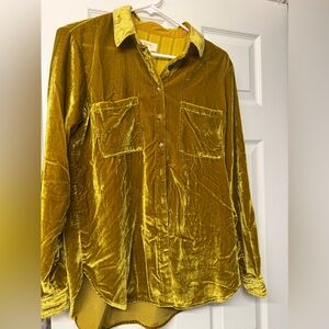 Anthropologie Women's Yellow and Gold Blouse